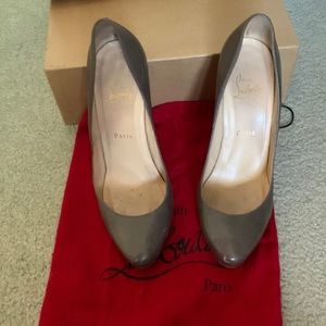 Christian Louboutin Taupe Elisa 100 Kid Stiletto Leather Heel Size 39 Pumps